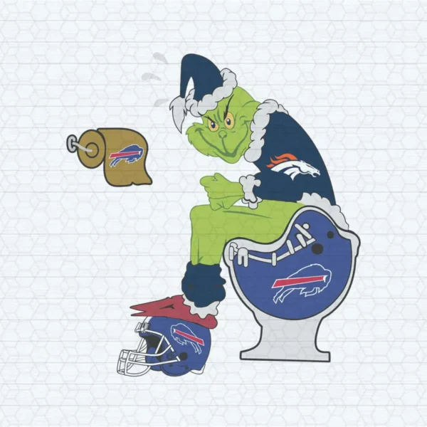 Funny Denver Broncos Grinch Buffalo Bills SVG Happy Christmas Day