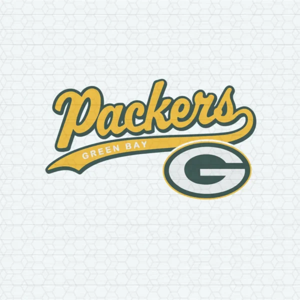 vintage with a modern twist, featuring bold and playful typography Packers logo SVG design showing nostalgia and pride for Cricut and Silhouette cutting machines