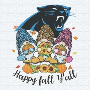 Happy Fall Yall Gnome Carolina Panthers SVG Cricut File
