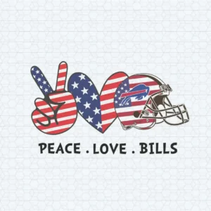 Happy Independence Day Peace Love Buffalo Bills SVG