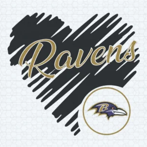 Heart Baltimore Ravens SVG Cricut Digital Download