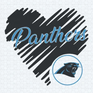 Heart Carolina Panthers Football Team SVG Cut File