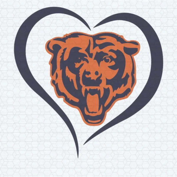 Heart Chicago Bears SVG Cricut Digital Download