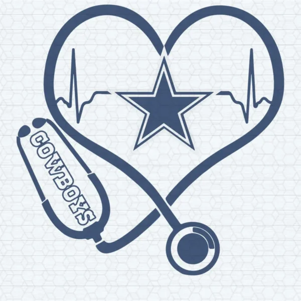 modern with a playful twist, incorporating elements of sports and healthcare Cowboys classic SVG design showing pride and belonging for Cricut and Silhouette cutting machines