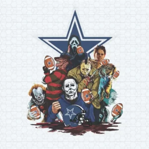 bold and modern with a touch of vintage horror elements Cowboys classic SVG design showing excitement and nostalgia for Cricut and Silhouette cutting machines