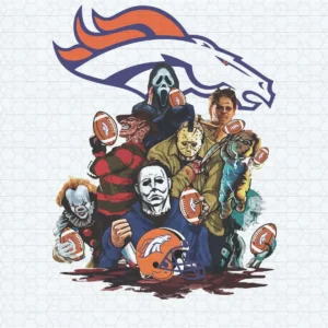 bold and modern with a touch of vintage horror elements Broncos classic SVG design showing excitement and nostalgia for Cricut and Silhouette cutting machines