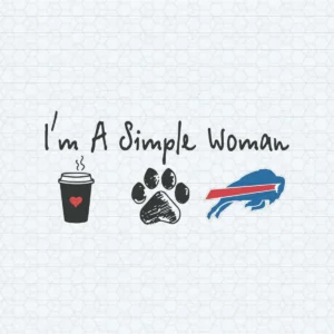 I'm A Simple Woman Coffee Paw Buffalo Bills SVG
