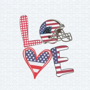 Independence Day Love Carolina Panthers SVG Cut File