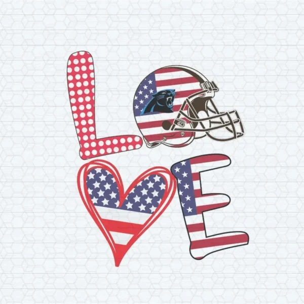 Independence Day Love Carolina Panthers SVG Cut File