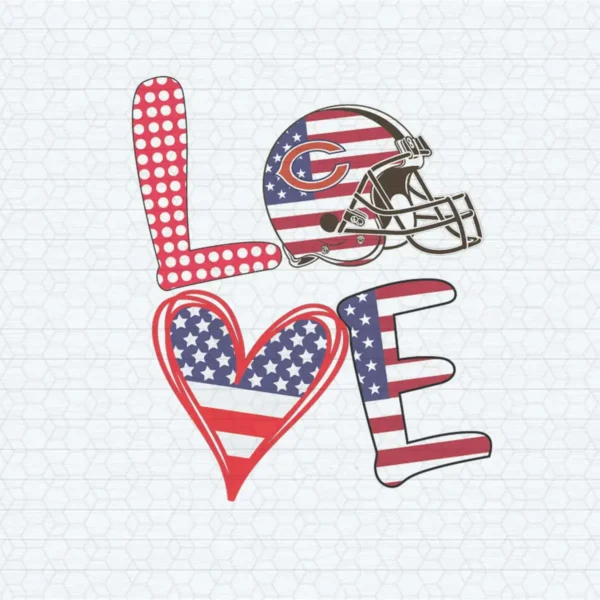 Independence Day Love Chicago Bears SVG