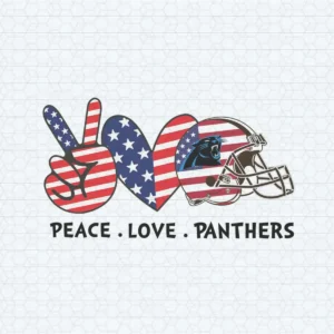 Independence Day Peace Love Carolina Panthers Helmet SVG