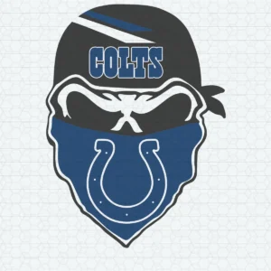 modern with a vintage twist, featuring bold lines and a strong graphic presence Colts skull SVG design showing pride and camaraderie for Cricut and Silhouette cutting machines