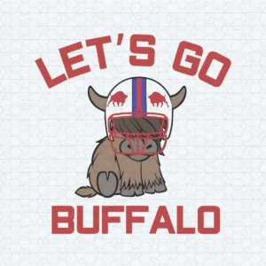 Let's Go Buffalo Nfl Highland Cow Football PNG