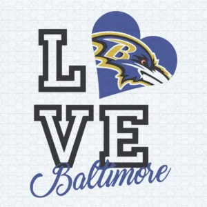 Love Baltimore Ravens SVG Cricut File Digital Download