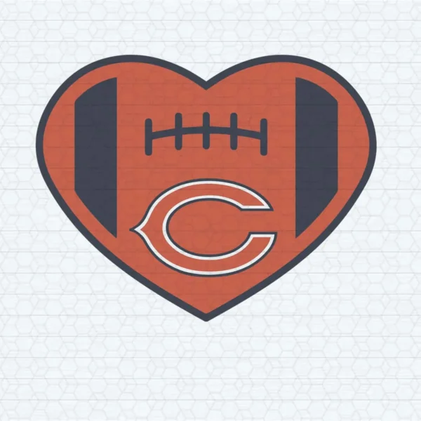 Love Chicago Bears Heart Shape NFL SVG Football Vector