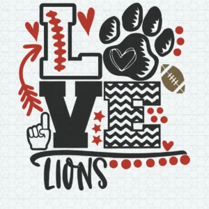modern and playful with a vintage touch Lions classic SVG design showing excitement and pride for Cricut and Silhouette cutting machines