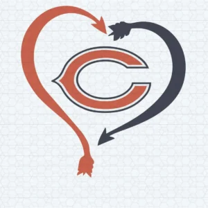 Love Heart Shape Football Vector SVG Chicago Bears Lovers