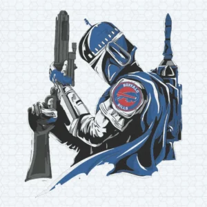 Mandalorian Buffalo Bills SVG Decor Transparent Background