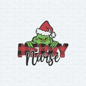 Merry Nurse Grinch Santa Hat SVG Christmas Buffalo