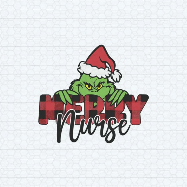 Merry Nurse Grinch Santa Hat SVG Christmas Buffalo
