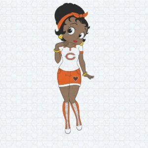 Messy Bun Black Girl Chicago Bears Fan Diy Crafts SVG