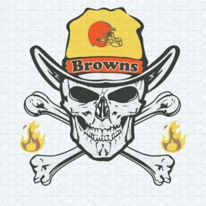 vintage with a bold, edgy twist Browns skull SVG design showing pride for Cricut and Silhouette cutting machines