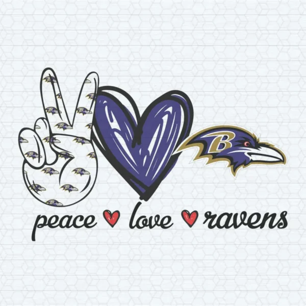 Peace Love Baltimore Ravens SVG Cricut File Digital Download