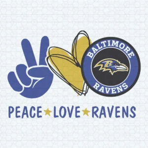 Peace Love Baltimore Ravens Themed SVG