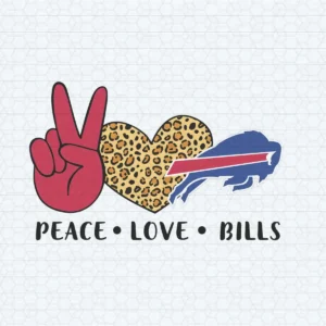 Peace Love Bills Logo Leopard Buffalo Bills SVG