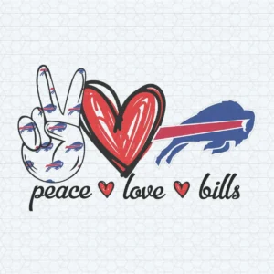Peace Love Bills Sport Football Teams SVG Cut File