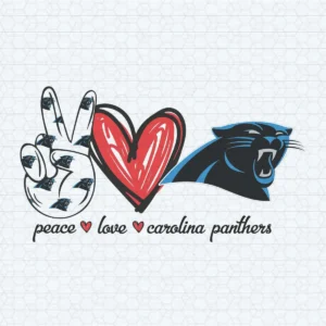 Peace Love Carolina Panthers Logo SVG Cricut File