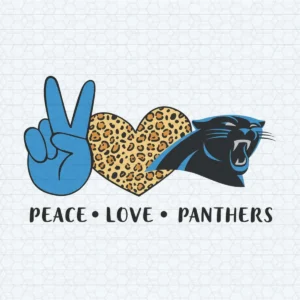 Peace Love Leopard Panthers Sport Nfl Team SVG