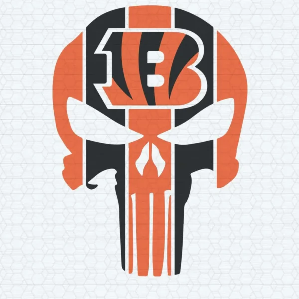 bold and modern with a hint of vintage Bengals skull SVG design showing excitement and pride for Cricut and Silhouette cutting machines
