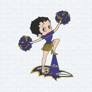 Ravens Betty Boop Cheerleader Charm SVG