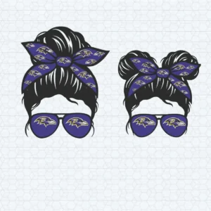 Ravens Fan Hair Bow and Sunglasses SVG