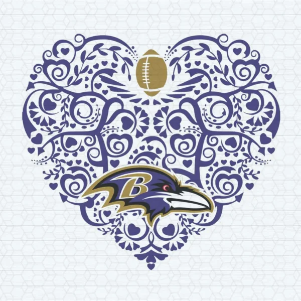 Ravens Passionate Heart SVG Background Transparent Digital File