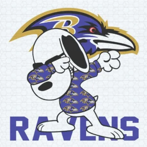 Ravens Playful Pup SVG, Ravens Dabbing Snoopy Dog SVG