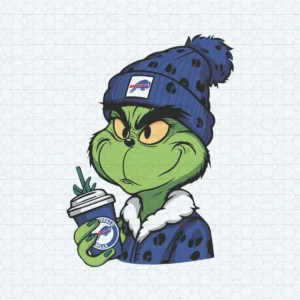 Retro Grinch Buffalo Bills Logo SVG Transparent Background