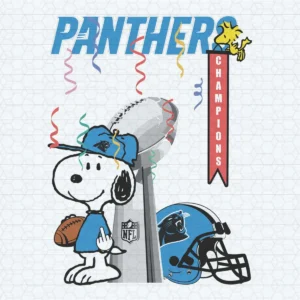 Snoopy Champions Carolina Panthers SVG