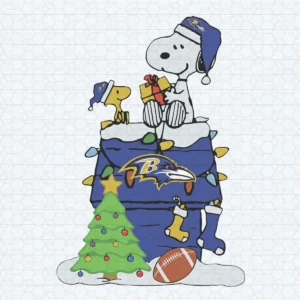Snoopy Christmas Tree Baltimore Ravens SVG