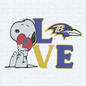 Snoopy Love Baltimore Ravens SVG Digital Download