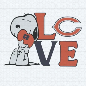 Snoopy Love Chicago Bears Football Logo SVG Digital File