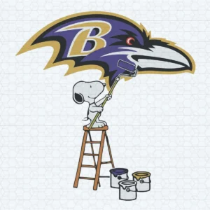 Snoopy Paints the Baltimore Ravens Logo SVG