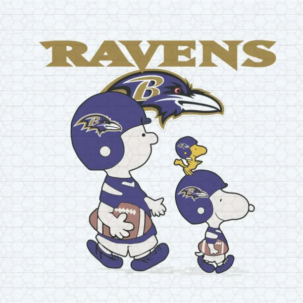 Snoopy The Peanuts Baltimore Ravens SVG Cricut File