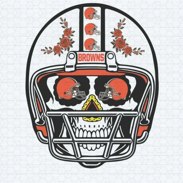 bold and vintage with a modern twist Browns skull SVG design showing pride for Cricut and Silhouette cutting machines