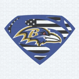 Superman Baltimore Ravens American Flag SVG