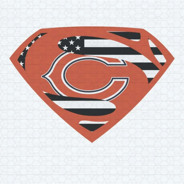 Superman Chicago Bears American Flag SVG Cricut File
