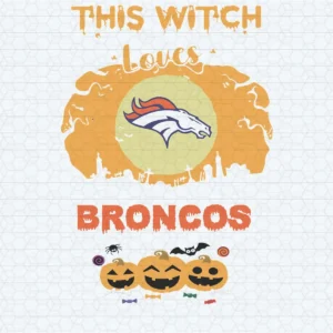playful and festive with a Halloween theme Broncos classic SVG design showing joy and excitement for Cricut and Silhouette cutting machines