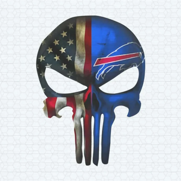 Top Punisher Skull American Flag Buffalo Bills PNG
