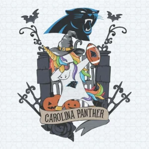Unicorn Halloween Carolina Panthers SVG